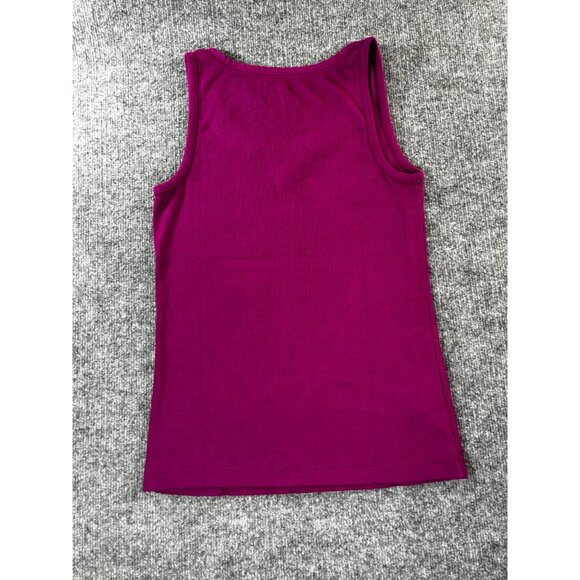 Eddie Bauer Tank Top Women's Medium fuchsia ruffled top - Picture 8 of 9
